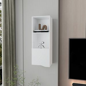 Armadietto a Muro Bianco a Una Porta per Soggiorno - Product Image 1
