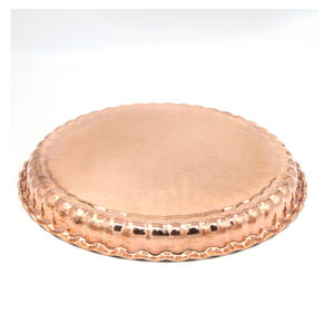 Plateau de service rond en cuivre, compatible lave-vaisselle, élégant, moderne, écologique, durable, vaisselle plaquée avec poignée - Product Image 4