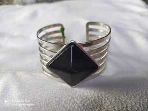 Handmade Twisted Wire Stone Cuff Bracelet with Jasper Jewelry - Product Image 1