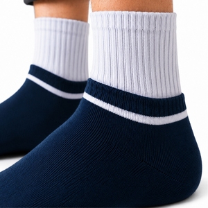 Chaussettes de badminton montantes 100 % coton, épaisses, en tissu éponge, antidérapantes, absorbant la transpiration, antibactériennes, anti-odeur, avec revers tricoté - Product Image 5