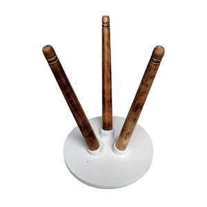 Mesa de Centro Multifuncional de Resina y Madera Natural con Patas Plegables, Tapa Redonda de 12'' y 15'' de Alto, Ideal para Bodas y Diwali - Product Image 4