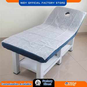 NIDY Disposable <b>Waterproof</b> Non Woven Gel <b>Bed</b> <b>Sheet</b> Spa Salon Wellness | Soft Breathable Hygienic Single Use Central Hole - Product Image 6