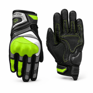 Guantes de Motocicleta Blancos con Detalles en Verde Neón, Protección en los Nudillos, Dedos Completos, Agarre para Pantalla Táctil, Soporte para Muñeca, Equipo de Protección Todoterreno - Product Image 4