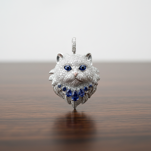 Collar con Colgante de Gato Persa, Plata de Ley 925, Joyería de Animales Adorables, Regalo para Amantes de los Gatos, Collar para Mujeres y Niñas, Personalizado - Product Image 3