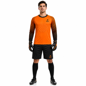 Ensembles d'uniformes de gardien de but de football professionnels rembourrés en gros – Maillot de gardien à manches longues et short – Tenue de sport de protection pour le football - Product Image 4