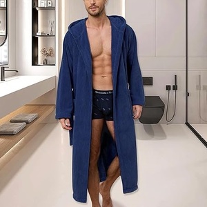 เสื้อคลุมอาบน้ำขนแกะแบบหรูหราสำหรับทุกเพศ คอปกผ้าคลุมไหล่ อุ่นสบาย เหมาะสำหรับสปา ผ้าฟลานเนลสำหรับผู้ชาย ผ้าขนแกะสำหรับครอบครัว เสื้อคลุมอาบน้ำสำหรับโรงแรม ผู้หญิงและผู้ชาย สีขาว - Product Image 3