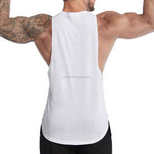 Men Summer Gym Clothing Tank Top Customized Color Logo Gym Fitness Men's <b>White</b> Blank Muscle Tee Tank Top For Men - Product Image 4