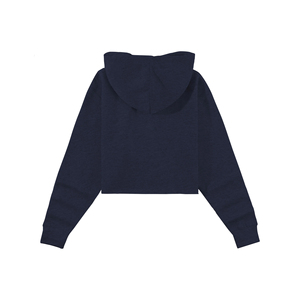 เสื้อฮู้ดครอปสีน้ำเงินกรมท่าสำหรับผู้หญิง แขนยาว มีเชือกผูก เสื้อสเวตเชิ้ตน้ำหนักเบา สวมใส่สบาย เหมาะสำหรับออกกำลังกาย โยคะ ฟิตเนส เสื้อผ้ากีฬาสำหรับออกกำลังกาย - Product Image 2