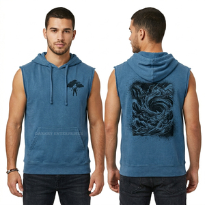 Sweat à capuche gris foncé délavé pour homme avec motif 'Undead Cleaver', style streetwear, personnalisé, épais, pull à capuche, fabricant - Product Image 4
