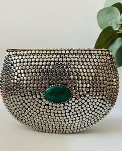 Bolso de noche hecho a mano Sier Mother of Pearl Chips mosaico artesanías de lujo, bolso de mano de Metal multicolor para mujer, monedero de fiesta, precio bajo - Product Image 2