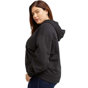 Breathable Plus Size Women's Hoodies & <b>Sweatshirts</b> From Pakistan Black Color Cotton Fleece Winter Pullover Woman Hoodies 360g - Product Image 1