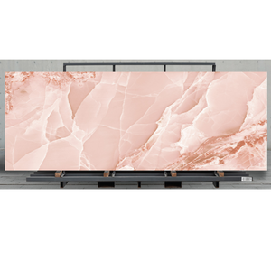 Losas de Cerámica de Porcelana Rosa, Pulimentadas y Esmaltadas, Piedra Sinterizada Personalizada para Paredes y Pisos de Salas de Estar - Product Image 1