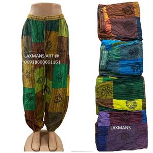 ชุดนอนผ้าฝ้ายพิมพ์ลายฮาเร็มสำหรับผู้หญิงชุดนอนผ้าฝ้ายแบบเย็บติดกันชุดนอนอินเดียพิมพ์ลายชุดนอนผ้าฝ้ายสีพื้น - Product Image 1