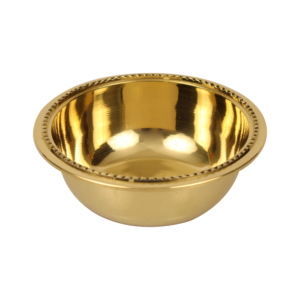 Tazón Katori Dana de Latón con Puntos, Tamaño Pequeño, Tazón Tradicional para Servir Frutos Secos, Prasadam y Decoración del Hogar - Product Image 1