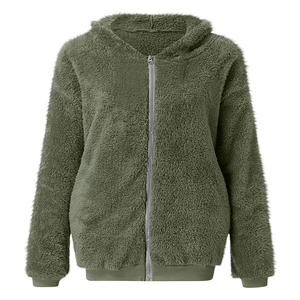 Sudadera con Capucha de Forro Polar Sherpa Cálida para Hombre y Mujer, Personalizada, Suave, de Felpa, con Cremallera, para Invierno, Estilo Casual Urbano, Etiquetas Privadas, de Fábrica - Product Image 3
