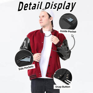 Chaquetas Varsity Personalizables con Cuello Alto, Chaqueta Varsity de Satén Bordada Personalizada para Hombre, Chaquetas de Béisbol de Seda de Alta Calidad - Product Image 4