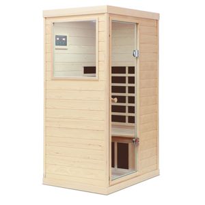 Sauna Interna Monoposto in Legno di Hemlock con Porta a Infrarossi Lontani sul Lato Sinistro - Product Image 4
