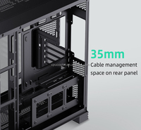 Boîtier de jeu pour ordinateur de bureau ATX Jungle Leopard AX-2 Full Tower avec écran de 2,99 pouces, façade en acier et verre, ports Type-C/USB/Audio, sans pilier