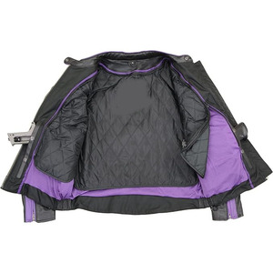 Chaqueta de Motociclista Casual de Cuero Negro Premium para Mujer SAMROZ SPORTS - Product Image 5