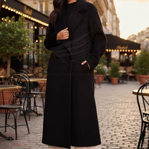 Abrigo Largo de Invierno para Mujer, Cierre de Botones Cruzados, Tejido de Lana y Lona, Transpirable, Casual y Elegante - Product Image 5