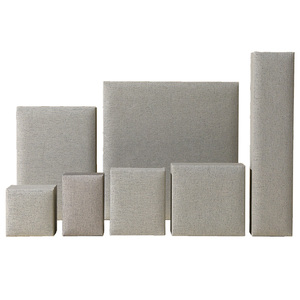 Boîte à bijoux en similicuir gris brume, boîte de rangement pour colliers, emballage de bijoux doré à angle <span class=keywords><strong>droit</strong></span> pour bagues, bracelets et accessoires - Product Image 1