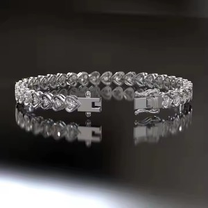 925 Sterling Silver Rhodium Plated for Certified Trendy Wrap Bracelet for Women <b>Men</b> Wedding Engagement Moissanite <b>Bangles</b> - Product Image 1