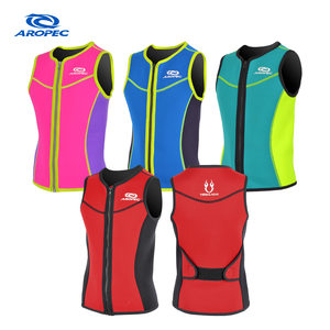Aropec 2mm Neoprene Kids <b>Swim</b> <b>Vest</b> Front Zip Thermal Wetsuit Top Back Velcro Fastener Flatlock Stitched Children Waistcoat - Product Image 1