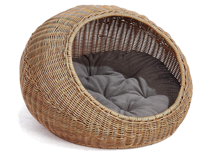 Artex Hai Nam Handwoven Eco-Friendly Soft Rattan <b>Portable</b> Pet <b>Bed</b> for Dogs/Cats/Rabbits Removable Washable Cushion All Seasons - Product Image 4