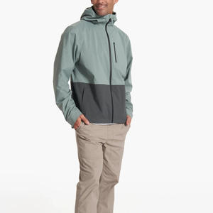 เสื้อแจ็คเก็ตกันฝนผู้ชายสไตล์ใหม่ น้ำหนักเบา ระบายอากาศได้ดี มีฮู้ด พร้อมโลโก้ด้านหน้า บริการ OEM - Product Image 4