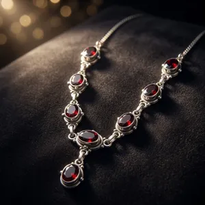 Collier en argent sterling 925 avec grenat rouge, fait main, bijoux élégants en pierres précieuses pour femmes, chaînes de mode, colliers à porter - Product Image 3