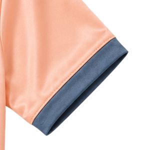 Conjunto de Pijama de Satén Color Durazno para Mujer, Cuello en V, Manga Corta, Top y Pantalones Cortos, Bordado de Oso, Ropa de Dormir Suave, Personalizable OEM ODM - Product Image 4
