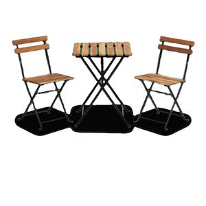 ชุดบิสโทรไม้อะคาเซียสไตล์ฝรั่งเศสที่ทันสมัยพร้อมส่วนประกอบพลาสติกสำหรับสวนระเบียงโต๊ะกลางแจ้งสำหรับห้องนั่งเล่นในโรงแรม - Product Image 1