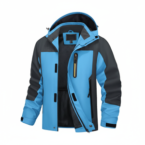 Custom Men's Soft Shell Insulated Winter <b>Jacket</b> Waterproof Windproof <b>Fleece</b> Zipper Turtleneck Collar Long Sleeve Print - Product Image 3