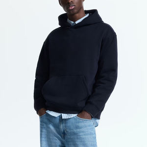 Sudadera con capucha de forro polar para hombre, estilo premium, de invierno, con cremallera de cuarto, diseño vintage, bolsillo bordado, color único, la mejor moda urbana. - Product Image 3
