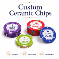 Jetons de poker en céramique personnalisés avec impression de nom sur mesure pour les jeux de cartes en groupe et des pièces uniques pour collection de poker personnelle