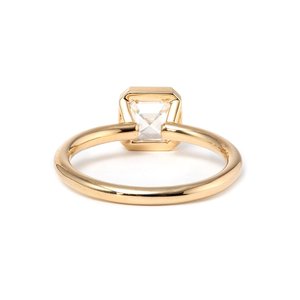 Bague de mariage personnalisée en or véritable avec diamant de laboratoire 1 carat, taille Asscher, sertissage clos, faite à la main, profil bas, style moderne et minimaliste - Product Image 2