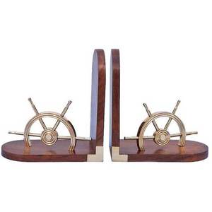 High Quality Nautical Adjustable Books Holders Nautical <b>Ship</b> <b>Wheel</b> Book Ends Customized Home and Office Decorative Bookends - Product Image 1