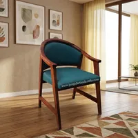 Fauteuils modernes en bois massif pour hôtel, chaise longue en tissu vert rembourré pour discothèque, hôtel, restaurant, ferme