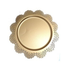 Assiettes de présentation rondes de 13 pouces en acier inoxydable argenté, écologiques, modernes, pour mariage, avec strass, décoratives de luxe - Product Image 3