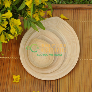 GRAN OFERTA, Juego de Platos de Bambú 100% Hechos a Mano con Grabado, Platos para Frutas con Bandeja de Bambú, PRECIO de ECO2GO VIETNAM - Product Image 6