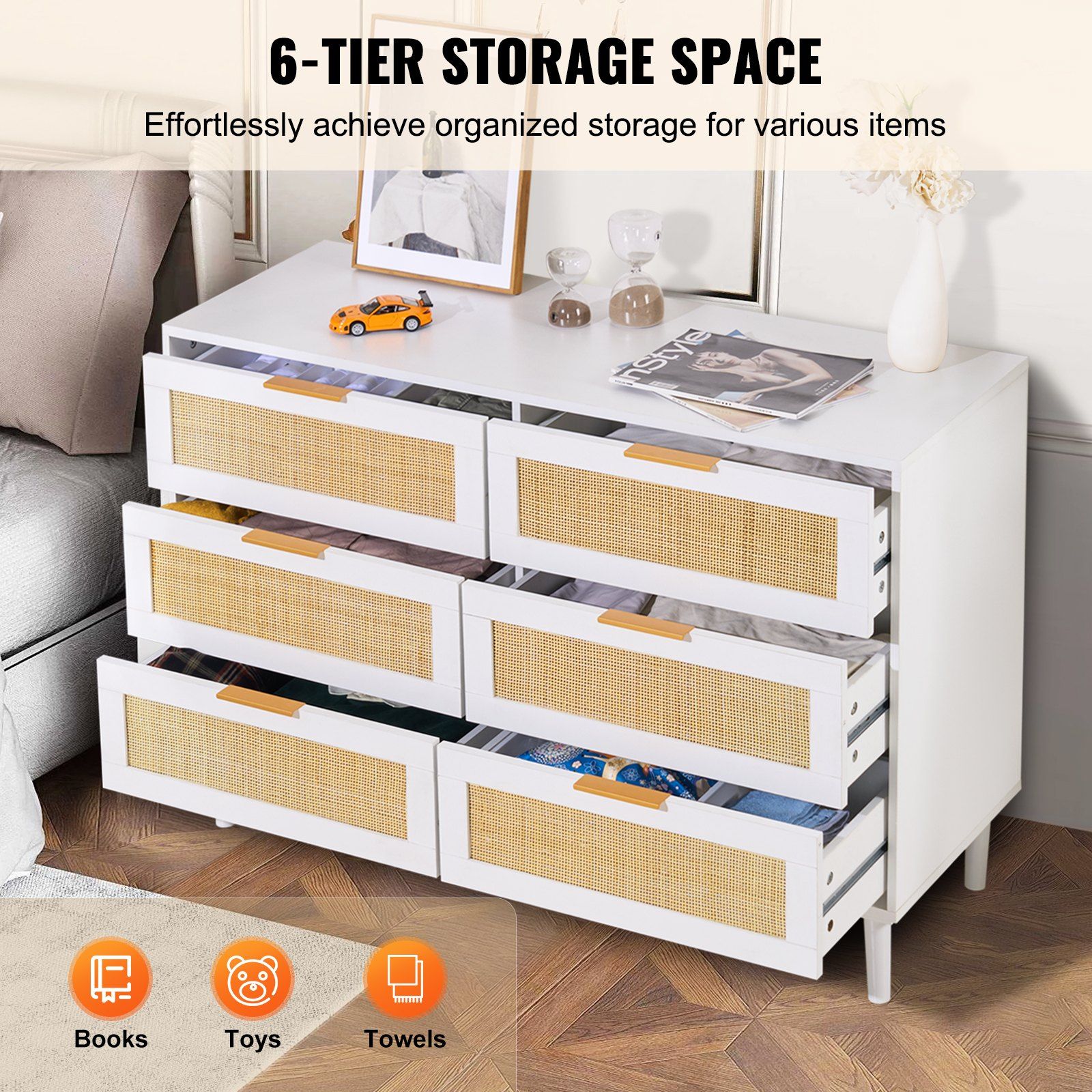 boho dresser white NEW! white Wicker dresser chest of drawers handmade rattan boho dresser