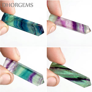 คริสตัลฟลูออไรต์ควอตซ์ธรรมชาติทรงหอก หินฟลูออไรต์สีรุ้งสำหรับบำบัดรักษา  แท่งหินฟลูออไรต์ทรงดินสอ สำหรับตกแต่ง - Product Image 2