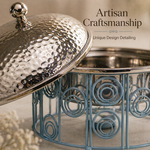 Luxury Iron Wire Mesh Serving Casserole with Stainless Steel Hotpot | Insulated Food <b>Warmer</b> for <b>Buffet</b> Catering Dining & Events - Product Image 4