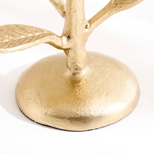 Golden Leaves Pillar Candle Holder Luxury Metal <b>Tree</b> Branch Design <b>Stand</b> Round Shape For Modern Home Decor Weddings & Events - Product Image 6