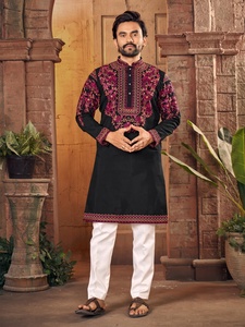 Multi Thread Work Traditional <b>Silk</b> Straight <b>Kurta</b> for Party Diwali Wedding - Product Image 6