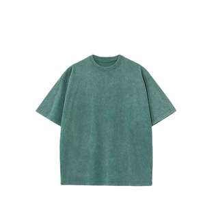 เสื้อยืดสไตล์วินเทจทรงปกติ แขนสั้น ล้างสีแบบแอซิดวอช สตรีทแวร์ ดีไซน์ขาดๆ ผ้าฝ้ายถัก 100% เป็นมิตรต่อสิ่งแวดล้อม - Product Image 4