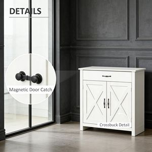 Credenza con Ante Scorrevoli Regolabili, Mobile Buffet con Cassetti, Espositore per Caffè e Vetrina per Stoviglie - Product Image 4