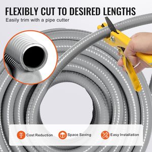 Tubo Flessibile Elettrico in PVC da 1/2 Pollice, 30 Metri, Non Metallico, 5 Sezioni Diritte e 5 Angolari a 90 Gradi, Diametro Esterno 3/4 Pollici - Product Image 3
