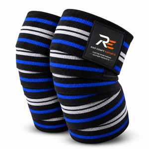 Bandes de maintien pour genoux de qualité supérieure, dotées d'un tissu élastique durable et d'un soutien articulaire supérieur pour les entraînements intenses en salle de sport. - Product Image 1