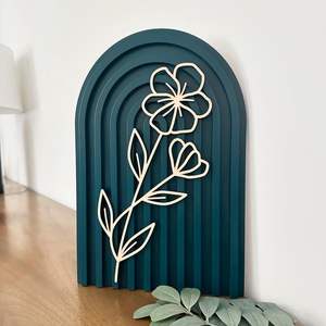 Panneau mural en bois au design de feuille contemporain, décoration élégante pour la maison, panneaux muraux en bois - Product Image 6